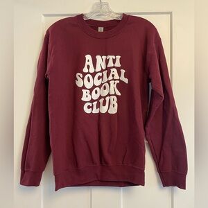 Gildan Maroon Anti Social Book Club Sweatshirt